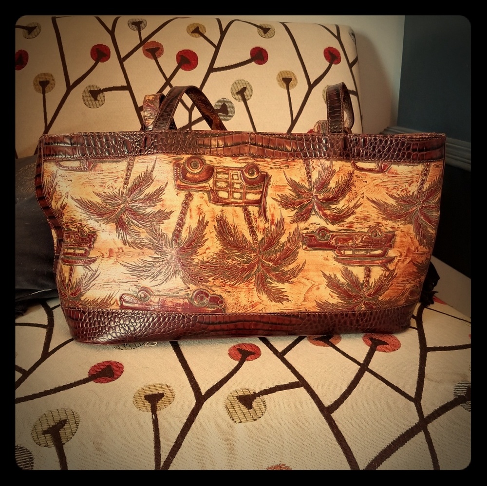 Brahmin leather purse in beach scene